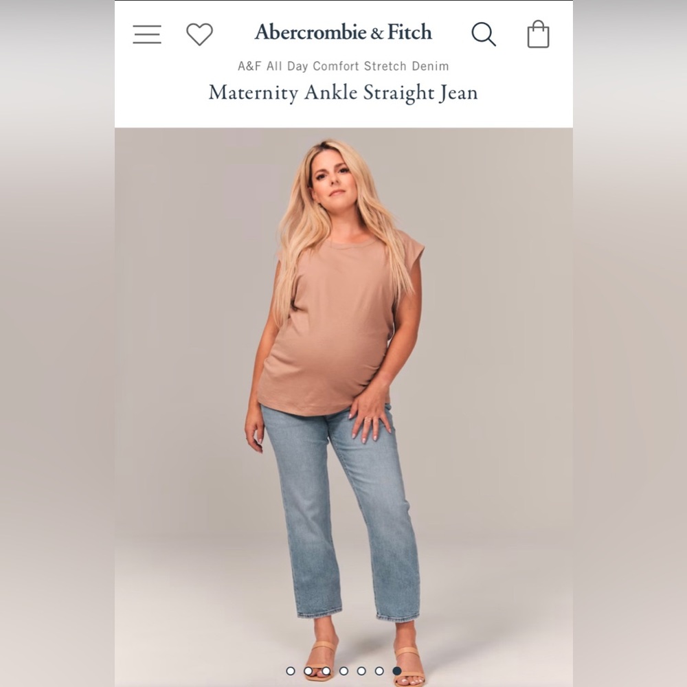 Abercrombie&Fitch maternity ankle straight jeans light wash, size 28